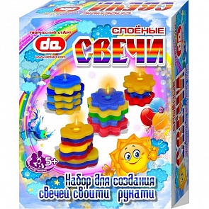 Набор для творчества - слоёные свечи Тучки-солнышки (Дети Арт, да18003sim)